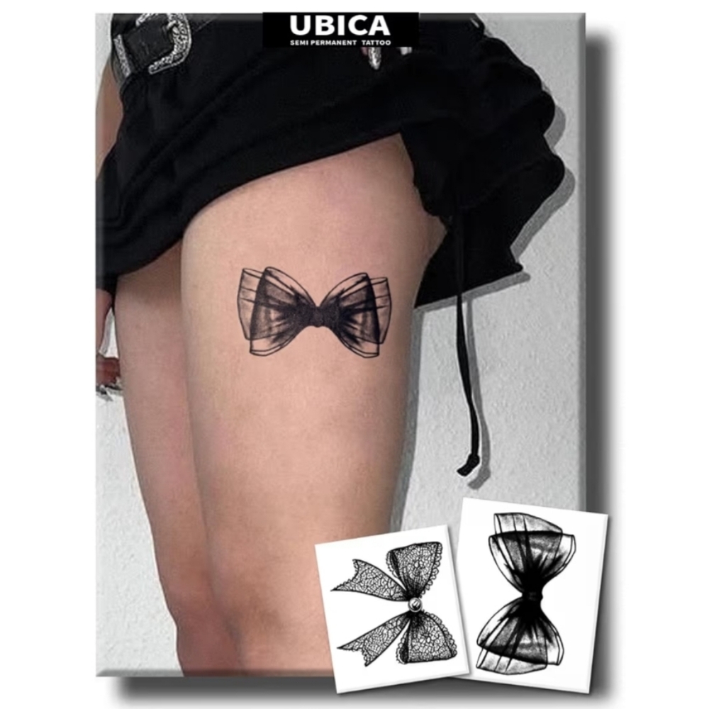 Black Bow Semi Permanent Temporary Tattoos